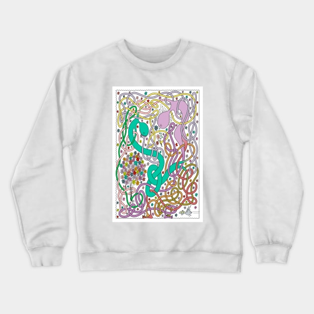 Mr Squiggly Flowers For Mom Crewneck Sweatshirt by becky-titus